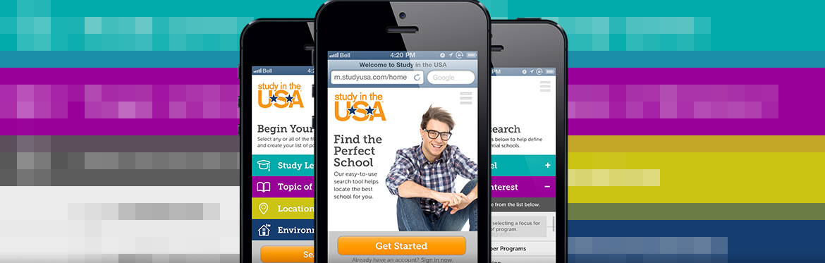 Study in the USA Mobile Site Home Page